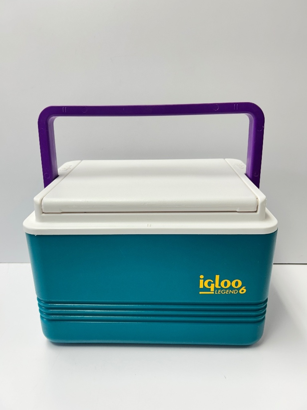 Vintage 1996 Igloo Legend 6 Cooler Teal Purple 90s Retro 5 Qt Made in USA